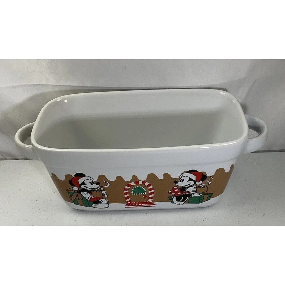 Disney Mickey & Minnie Gingerbread Christmas Loaf Bread Pan 11.5 X 5 X 4